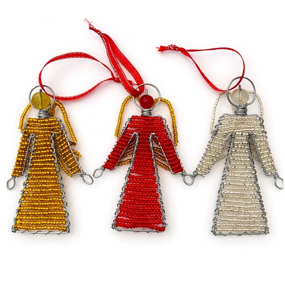 Beaded Angel Ornaments Set